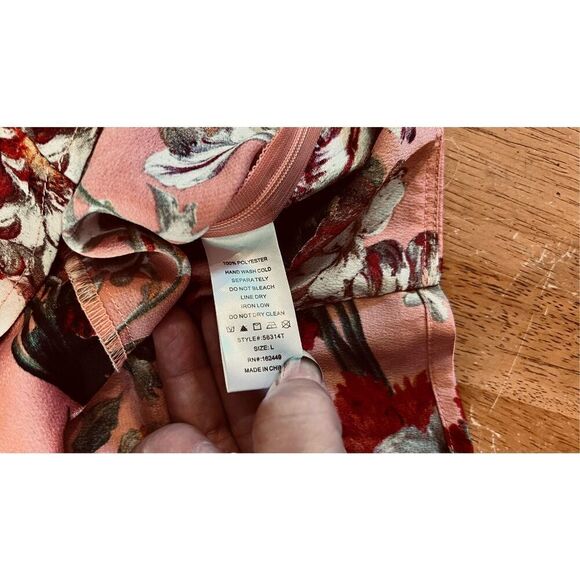 Milk & Honey Floral Long Sleeve Crop Top Tie Back SZ L - Picture 6 of 9